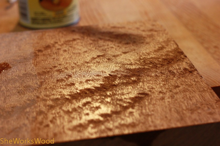 Nasty tear out under shellac.